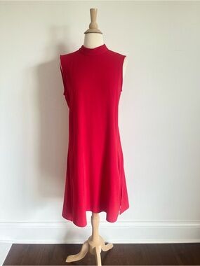 Closet Sleeveless Red Mini Dress with Mock Neck
